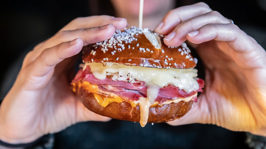 Reuben Sandwich on Pretzel Bun