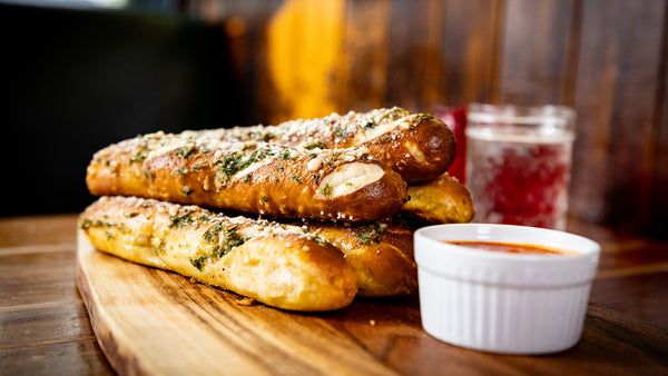 Garlic Parmigiano Pretzel Breadsticks